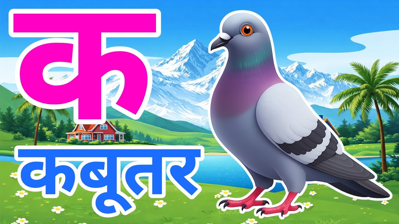 क से कबूतर, अ से अनार a se anaar k se kabutar I Hindi varnmala I ABCD क से कबूतर अ से अनार, for kids
