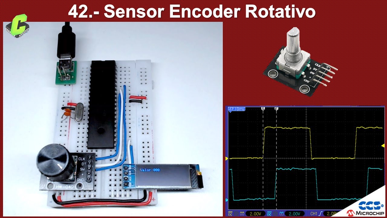 42.- Sensor encoder rotativo | Curso Microcontroladores PIC - YouTube
