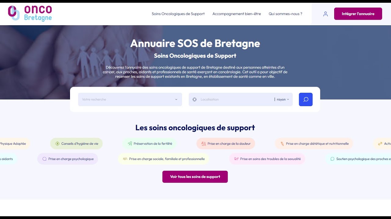 Webinaire Annuaire régional des Soins Oncologiques de Support (SOS) - Oncobretagne