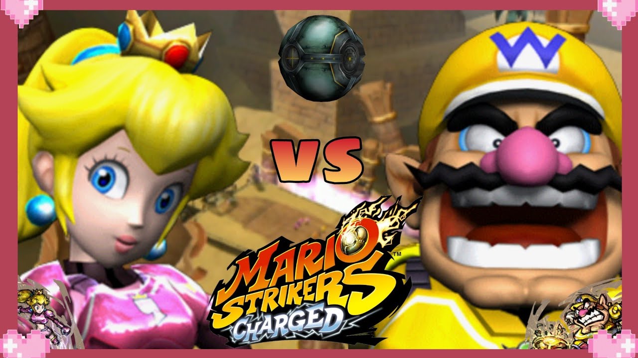 💗 Mario Strikers Charged - Peach vs Wario 💗