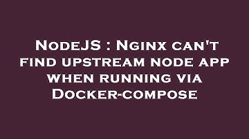 NodeJS : Nginx can