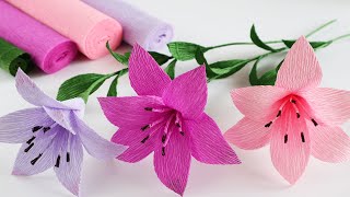 🌸LILY🌸 Crepe Paper Flowers/Flower Craft Ideas