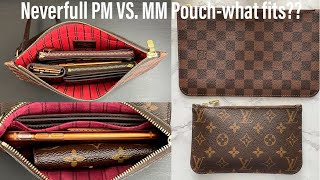 Louis Vuitton Neverfull MM VS. PM Pouch Review!! What fits? How to use  them? - YouTube