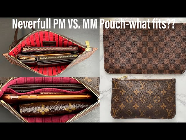 Louis Vuitton Neverfull MM VS. PM Pouch Review!! What fits? How to