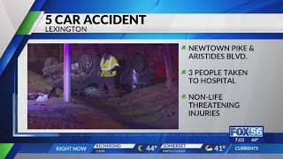 Multiple injured following 5-car Lexington crash
