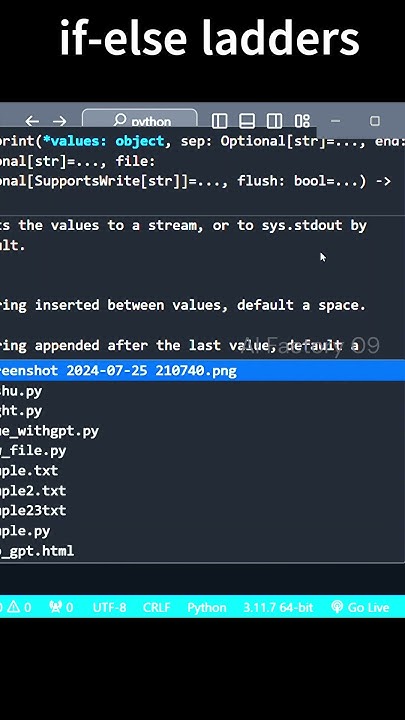 if else ladder #shortsvideo #coding #python #datascience #programming # ...