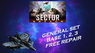 War Commander - Sector Breach - General Set Base 1,2,3 -  Free Repair