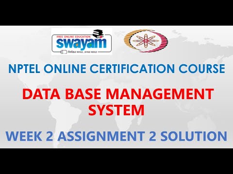 Data Base Management System | NPTEL | Week 2 | Assignment 2 Solution | Jan 2021