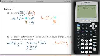 Workplace Math 10 - Trigonometry Unit Lesson 1