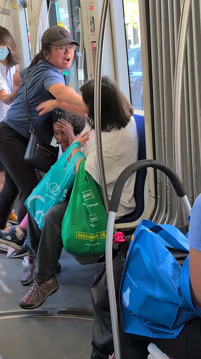 2 Chinese women get in fight on the Spadina streetcar in Toronto. August 21, 2025.