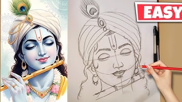 Lord krishna drawing | Janmashtami drawing | How to draw Lord Krishna