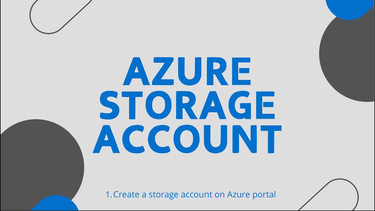 Create a Storage Account on Azure Portal - YouTube