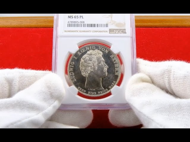1831年 バイエルン王国 1ターラー銀貨 ルートヴィヒ1世 ドイツ バイエルン 1827年 ターラー銀貨 ルートヴィヒ1世 NGC MS65PL