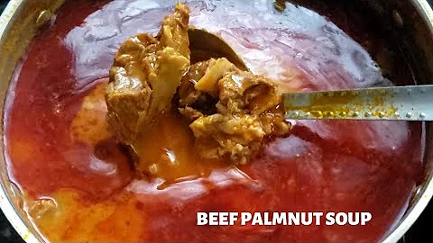 AUTHENTIC GHANAIAN BEEF PALMNUT SOUP | ABENKWAN | Cook with Owusua