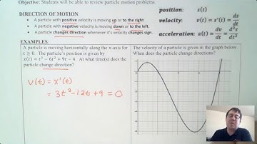 AP Calculus AB Lesson 7: Particle Motion