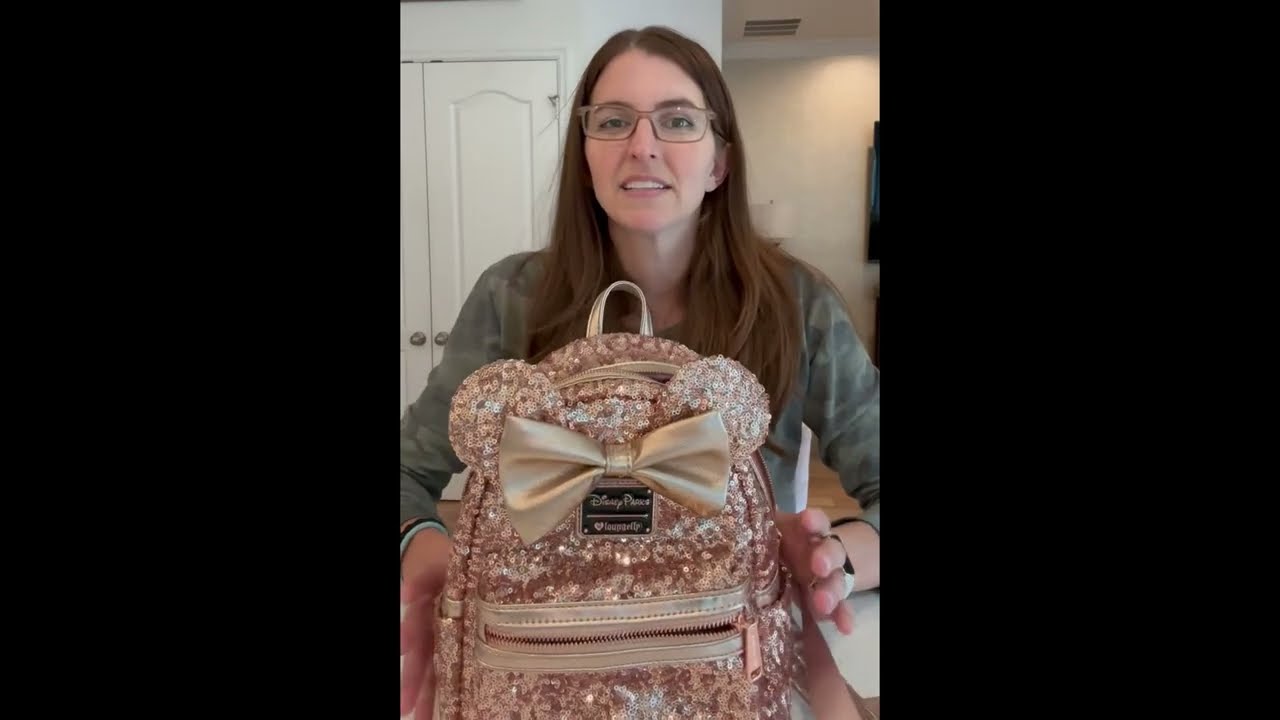 Disney Rose Gold Backpack Review: Minnie Mouse Ears and Bow!