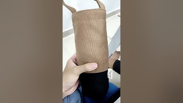 Túi vải canvas màu nâu đất kết hợp màu đen TÚI MỘC, tiện lợi để đựng ly nước hoặc bình giữ nhiệt