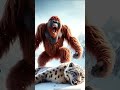 Orangutan 🦧 vs wild animal vs black panther battle 🙀 #orangutan #blackpanther #lion #tiger #battle