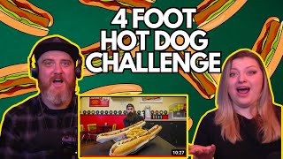 4 FOOT HOT DOG CHALLENGE!@Beardmeatsfood | HatGuy & @gnarlynikki React