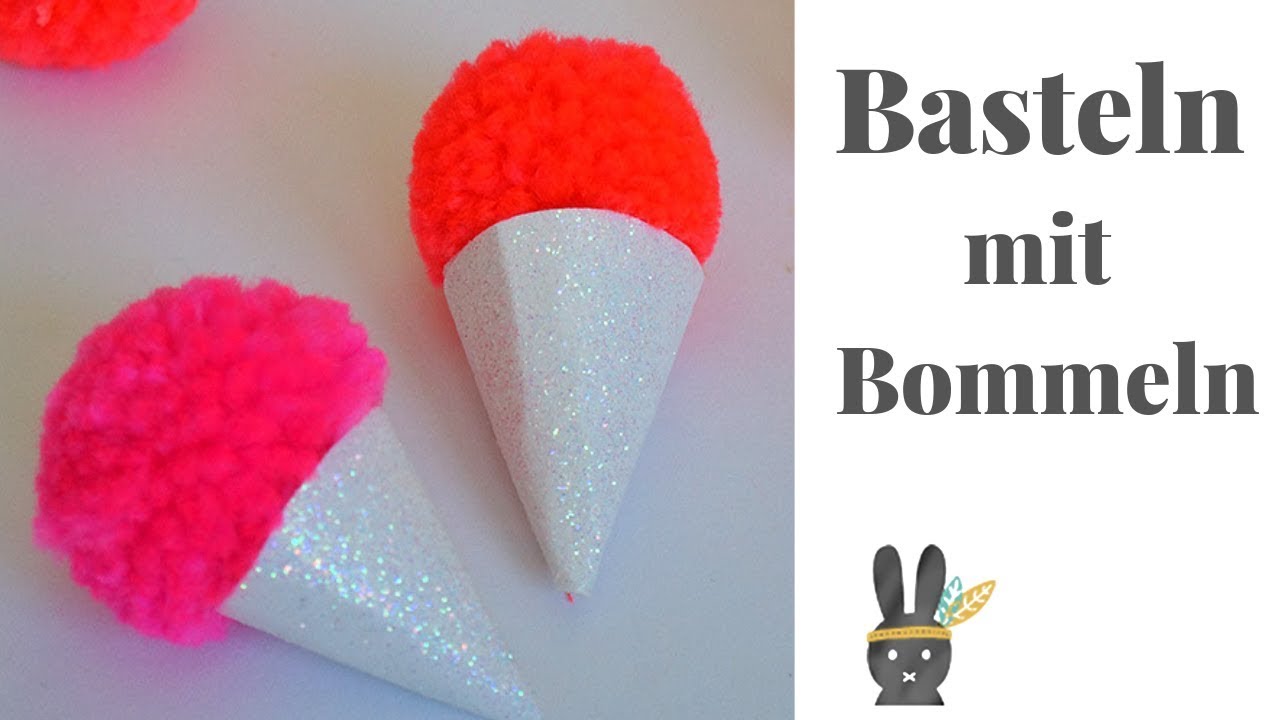 Basteln mit Pompons - Bommel selber machen: Osterhasen DIY ...