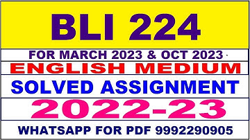 bli 224 solved assignment 2022-23 in english | bli 224 solved assignment 2022-23 | bli 224 2023