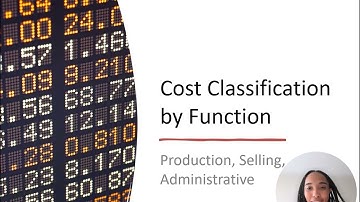 Cost Classification by Function 1