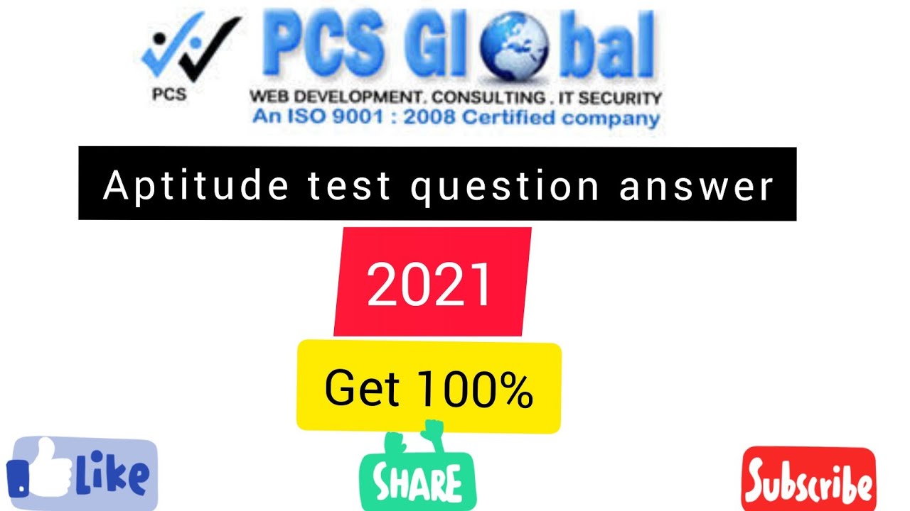 PCS Global Aptitude Test Online Answers 2021 YouTube