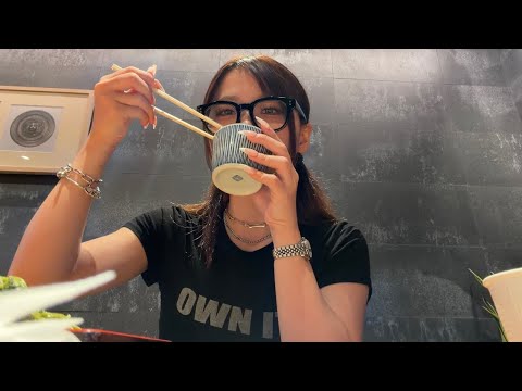 Amika eats green tea soba for 1 minute straight