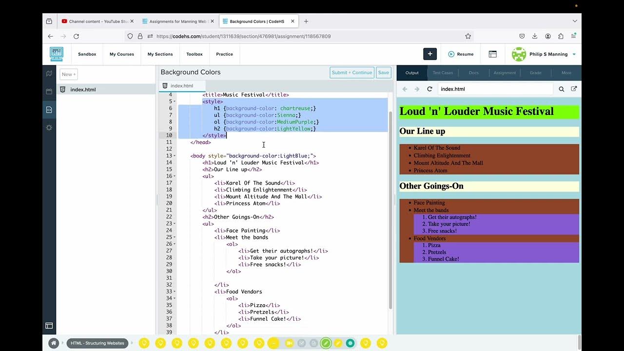 CodeHS Web Design Lesson 9 - HTML Styling - YouTube