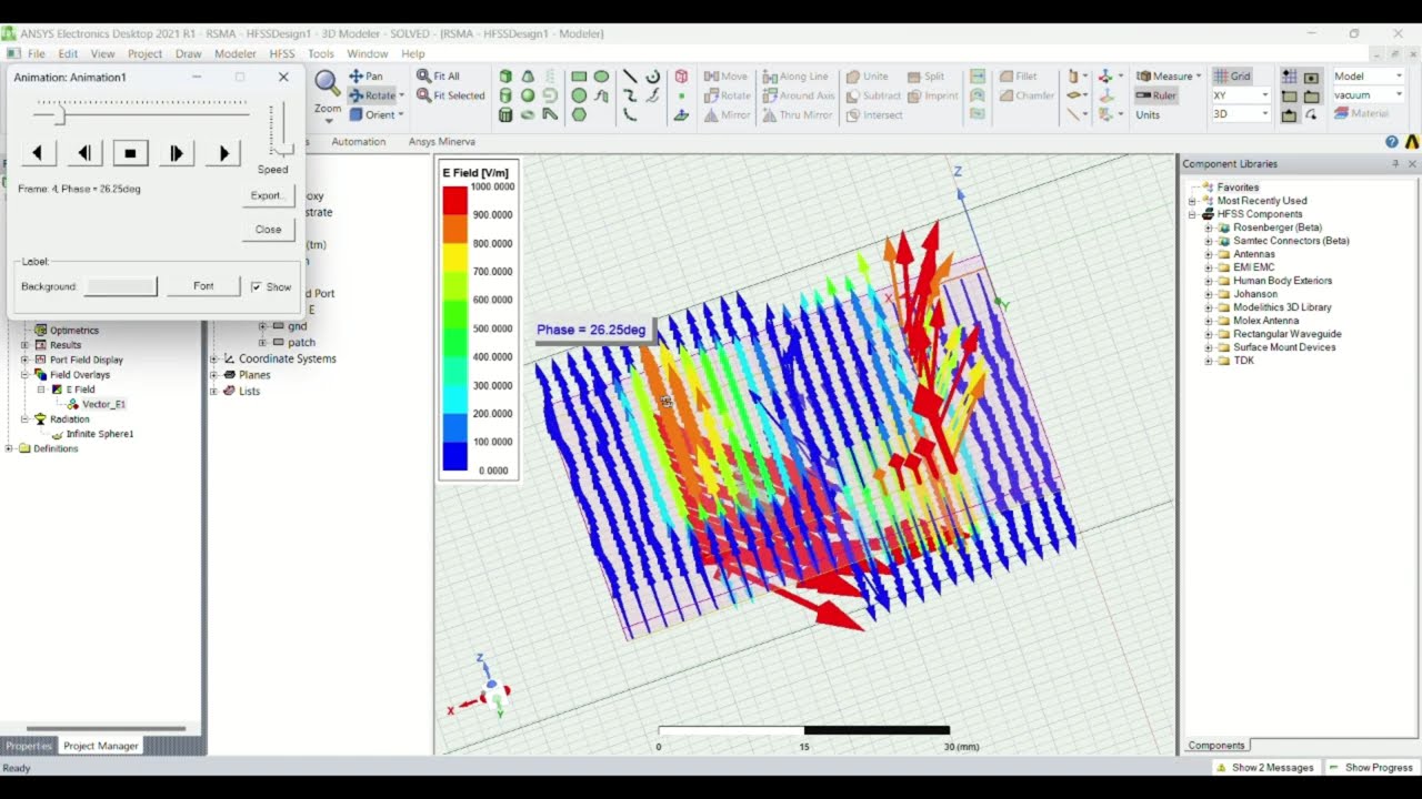 How to animate E and H fields in Ansys HFSS