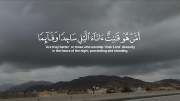 أمن هو قانت آناء الليل ساجدا وقائما يحذر الآخرة ويرجو رحمة ربه | تلاوة من سورة الزمر