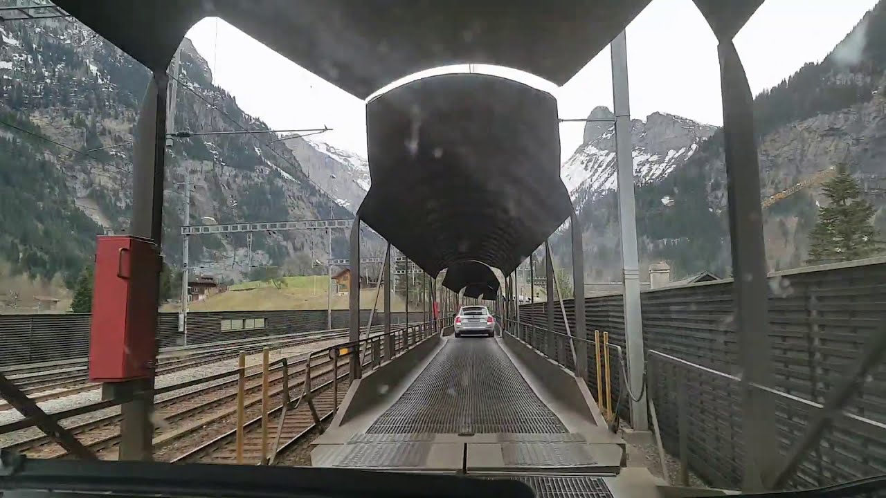 Switzerland Tunnel Lötschberg Transit Car Train Tunel Lötschberg