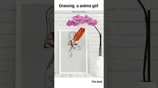 Drawing a anime girl using turtle python #shorts #satisfying #creative