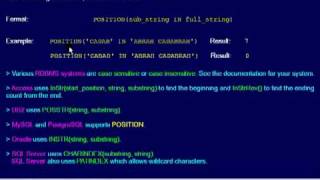 SQL 083 Numeric Scalar, POSITION or What is the starting position of a sub-string? Net Worth