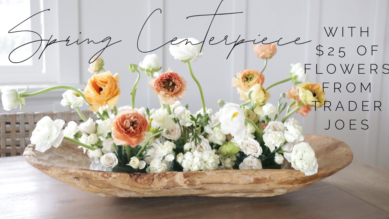 $25 TRADER JOES Spring Flower Centerpiece - YouTube