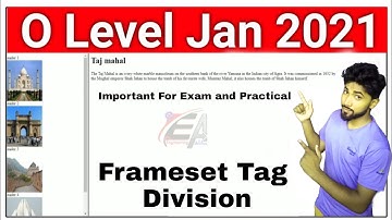 Use frameset tag in html | O level Practical question in Web | Problem solve | Web page division |