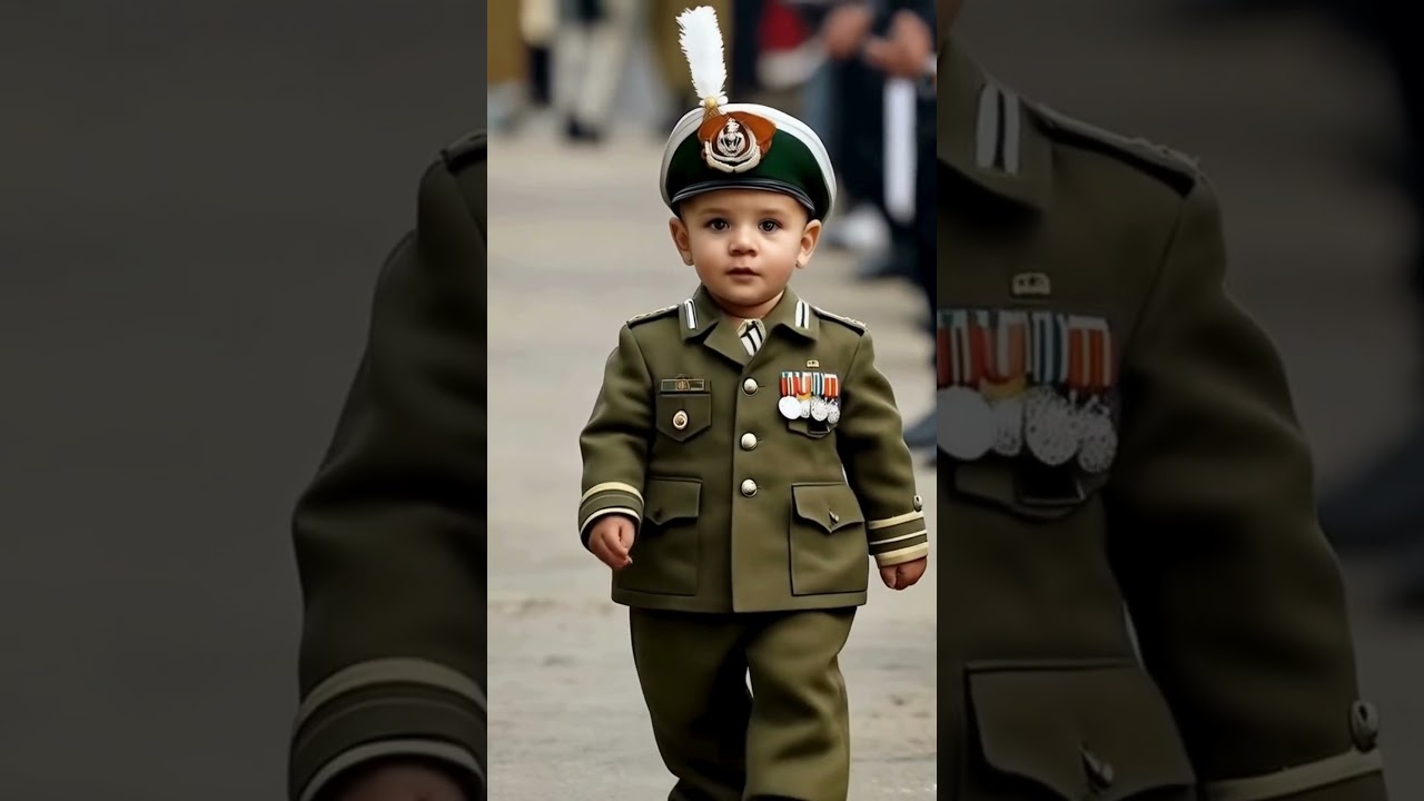 Cute baby model walking down confidentially on a runway