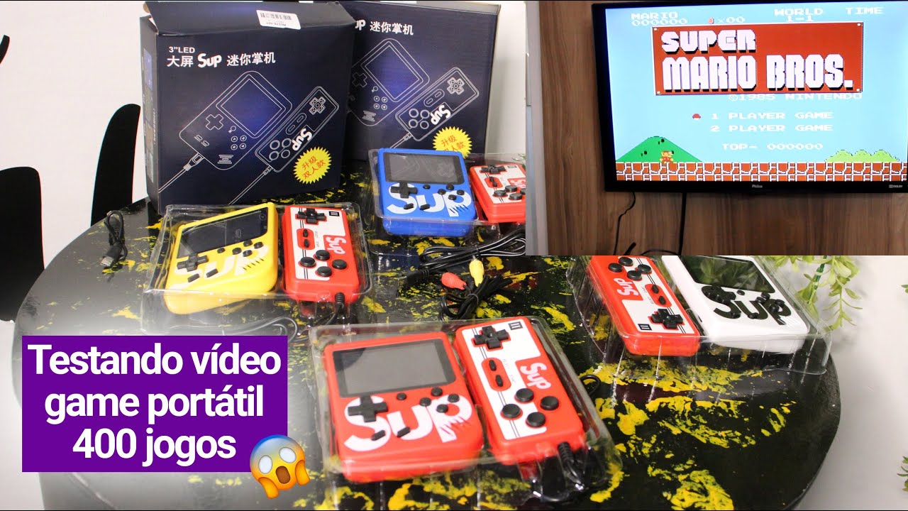 Vídeo Game Portátil game boy Retro 400 Jogos Internos classicos Mini Game  Sup gba 8 bits com Controle - Andrade Store Games