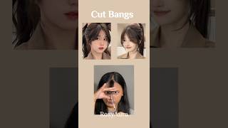 Cut Korean Bangs at Home Easy DIY Korean Bangs Tutorial #shorts #trending #bangscut # #skincare #tip