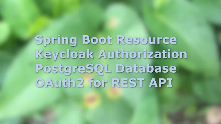 Spring Boot, Security, PostgreSQL, and Keycloak REST API OAuth2