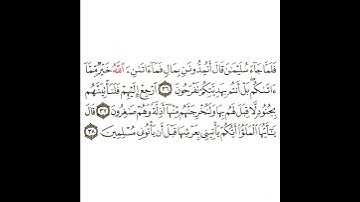 سورة النمل 11 القسم الحادي عشر تكرار كيفي من .. فلما جاء سليمان قال أتمدونني بمال .. إلى .. مسلمين