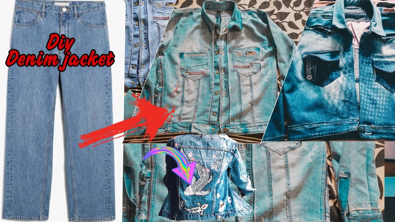 DIY Men's Old Jeans into Jacket / Recycle/Reuse Old jeans YouTube