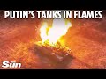 Russian tanks explode into flames as Ukrainian drones hunt down enemy targets on frontline