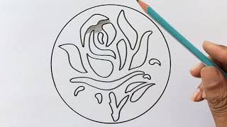 How to Draw a Stencil Flower Rose Floral Design