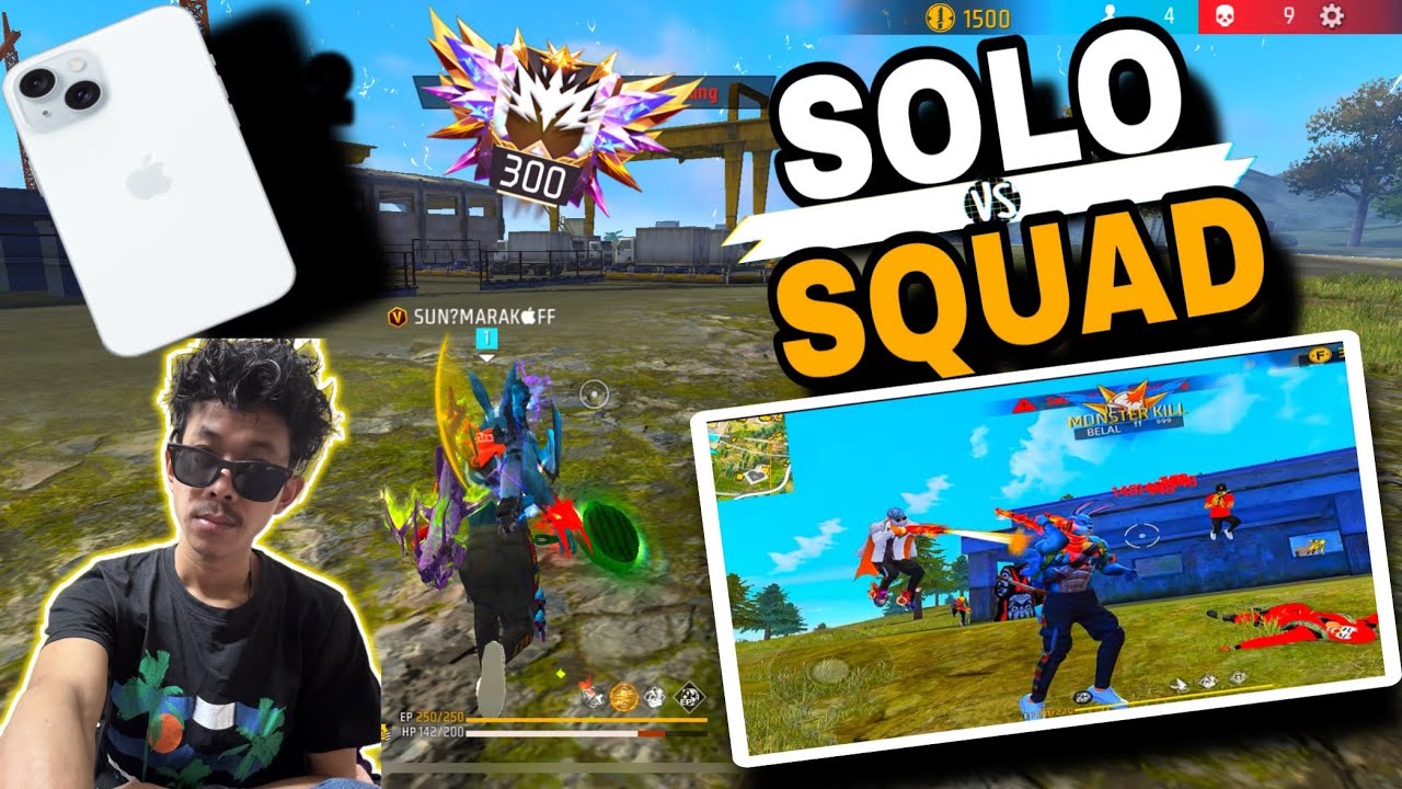 Solo vs Squad gameplay br rank match |garena freefire 🤯 # ...