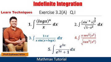 Class 12 Indefinite Integration Exercise 3.2(A) Q.I Part I I Substitution Methods I Maths I