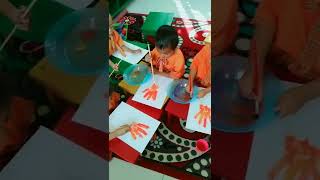TEMA AIR UDARA API, membuat gambar api dari TELAPAK TANGAN dan mewarnai menggunakan cat warna 👍👍