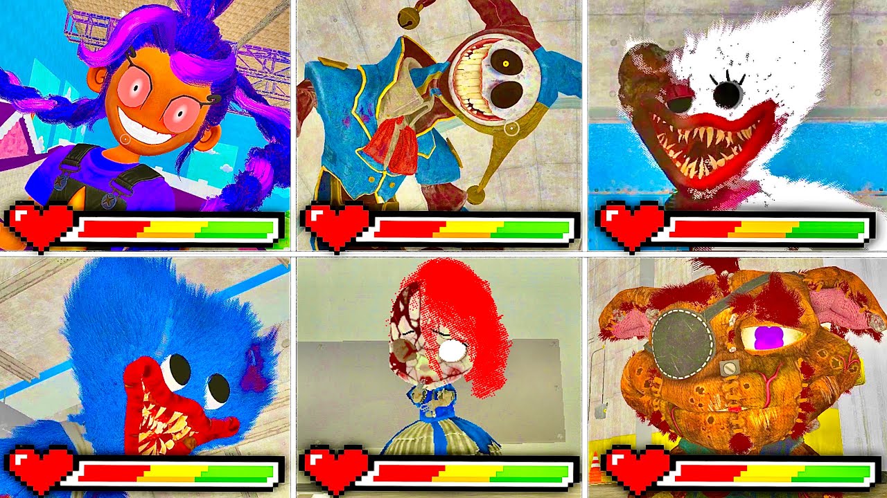 Poppy Playtime Chapter 5: All BOSSES & DEATH SCENES in FULL BRIGHT MODE with Healthbars + Jumpscares