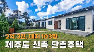 제주도 신축 단층주택, 2억 3천, 대지 103평 개별등기
