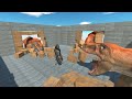 4 T-REX HEADS vs ALL UNITS as Food Animal Revolt Battle Simulator